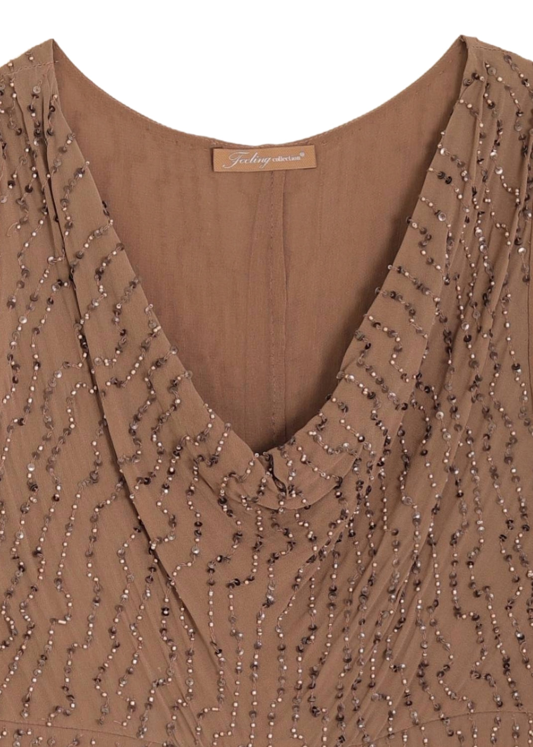 Pärlbroderad klänning - Gold brass