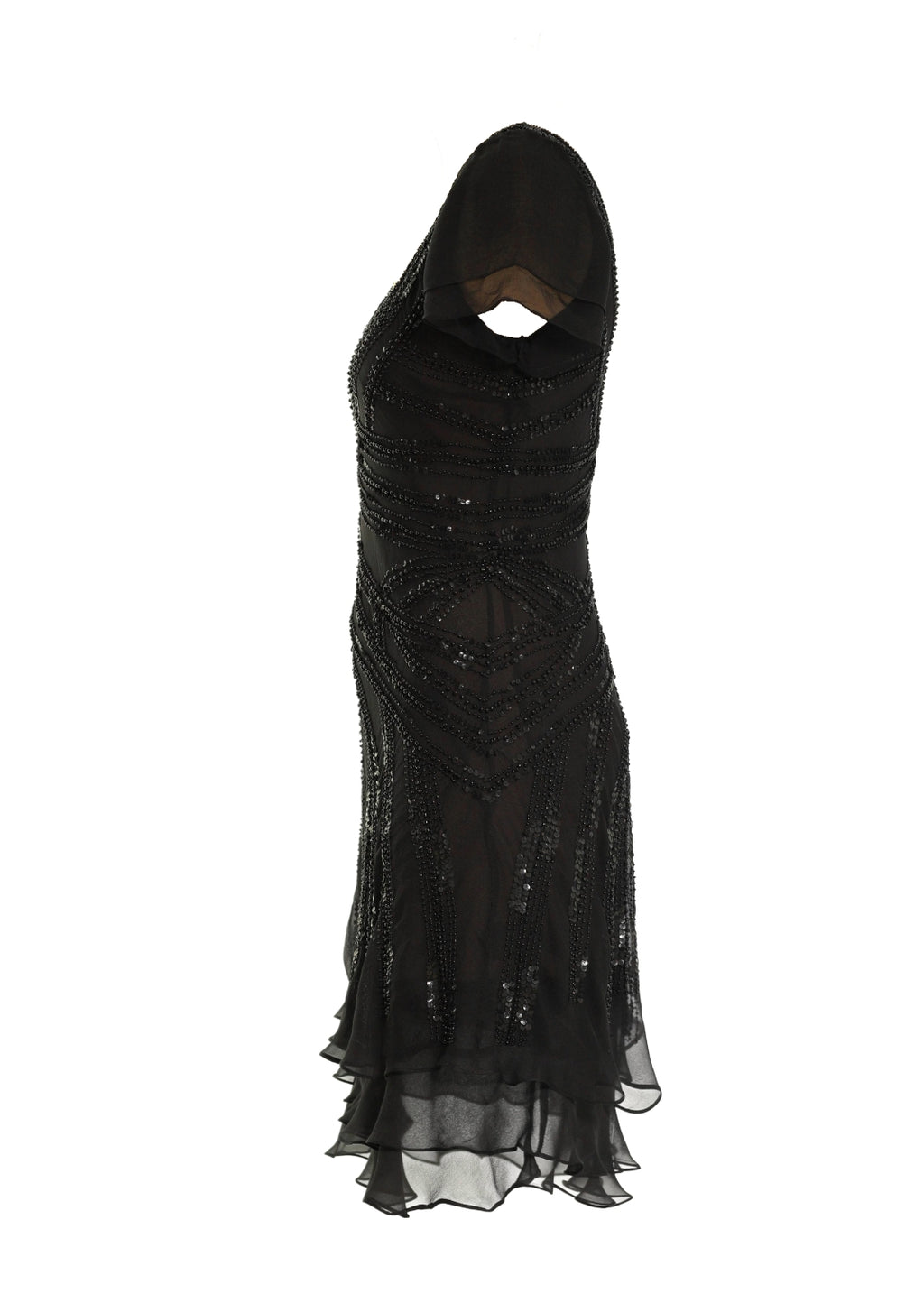 Pärlborderad kort Klänning / Tunika - black