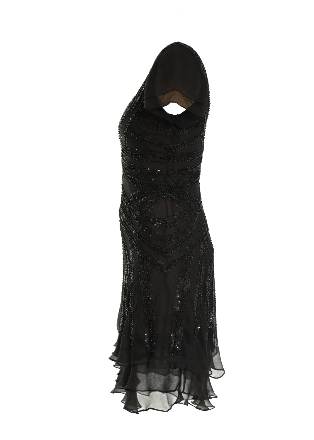 Pärlborderad kort Klänning / Tunika - black