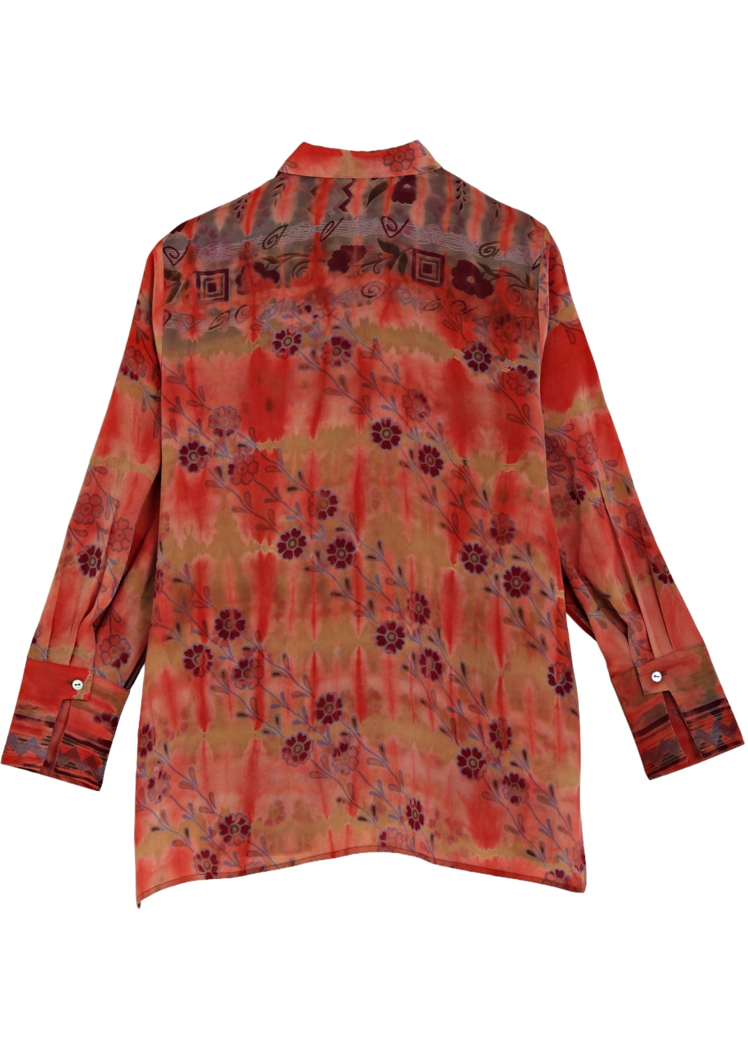 Vintage Siden blus med med skjortkrage - Amber