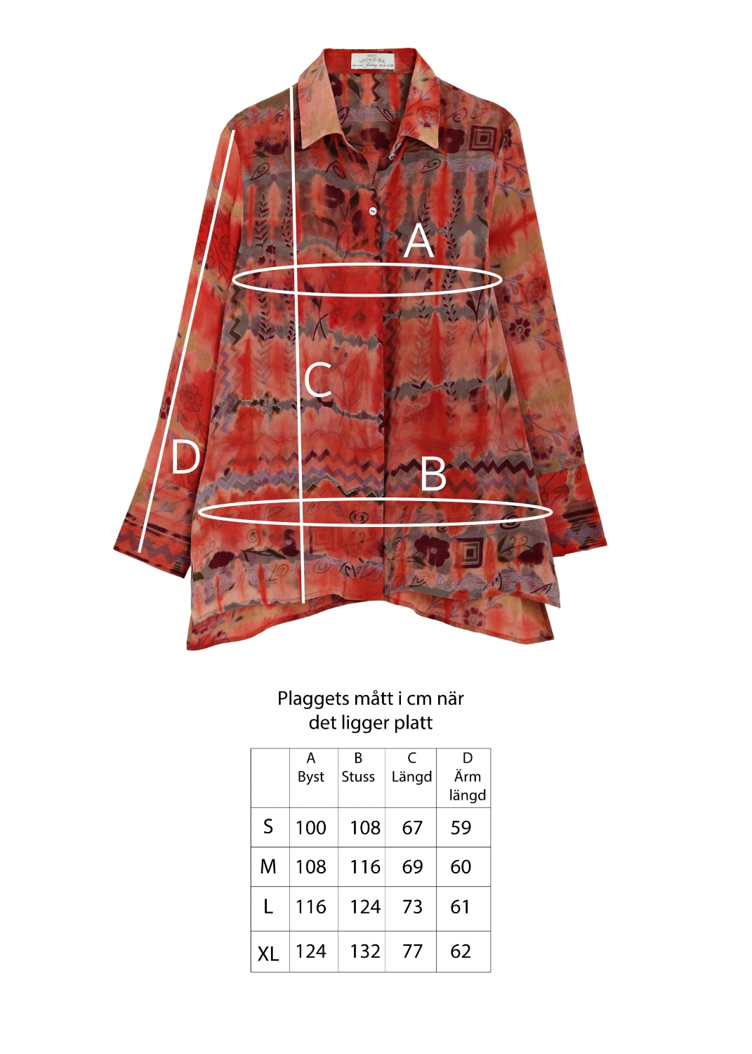 Vintage Siden blus med med skjortkrage - Amber