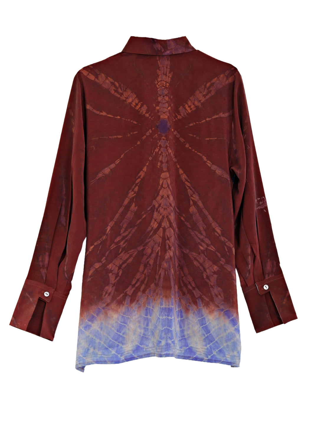 Vintage Siden blus med med skjortkrage - Redwood