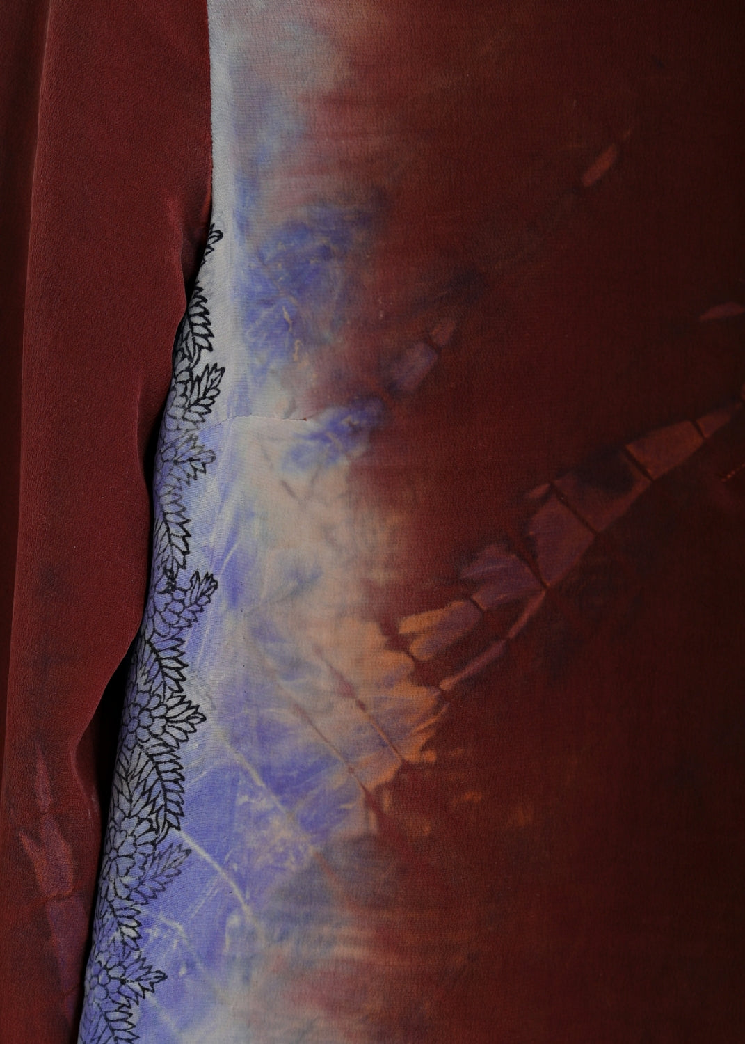 Vintage Siden blus med med skjortkrage - Redwood