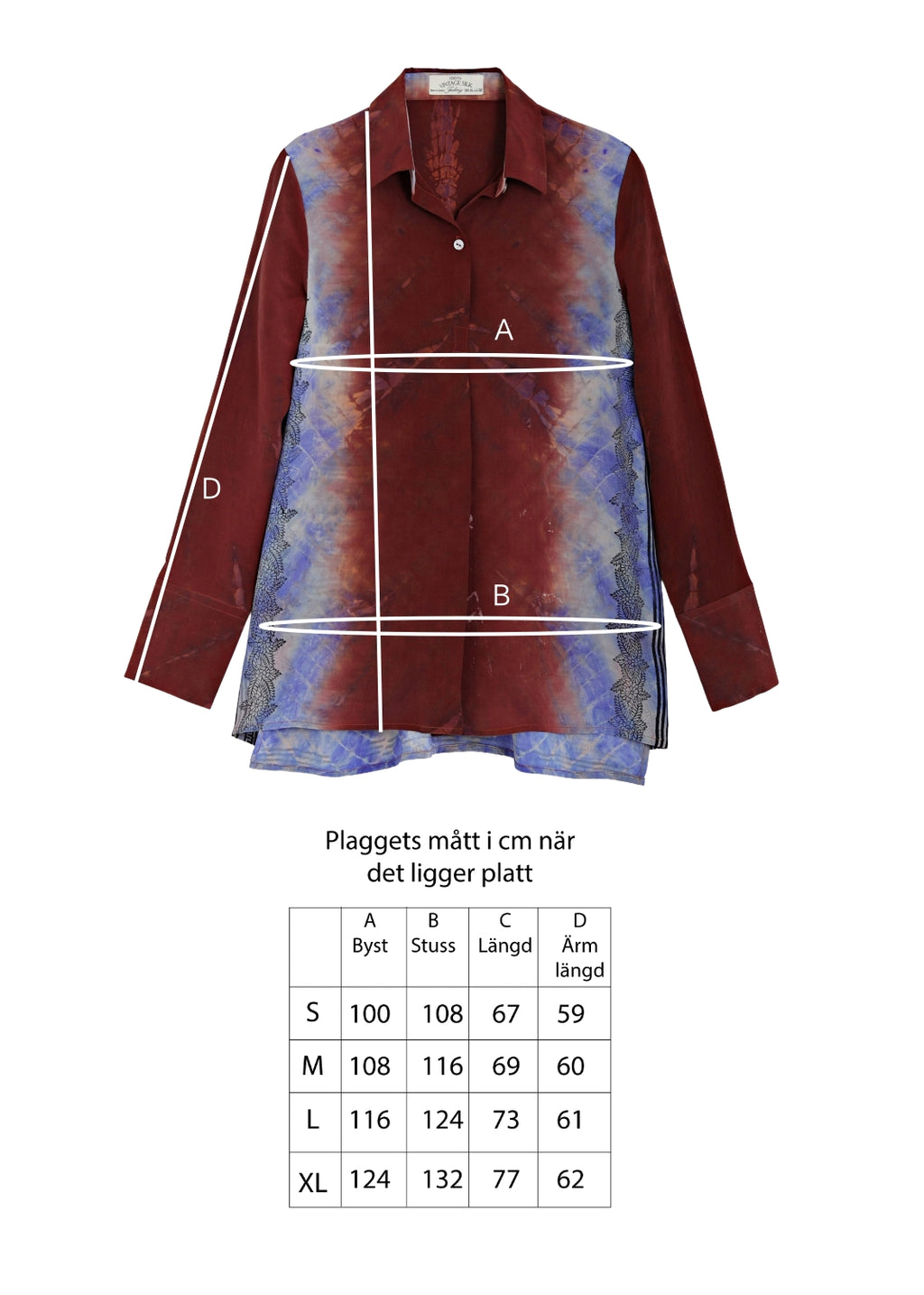 Vintage Siden blus med med skjortkrage | Kelly Redwood