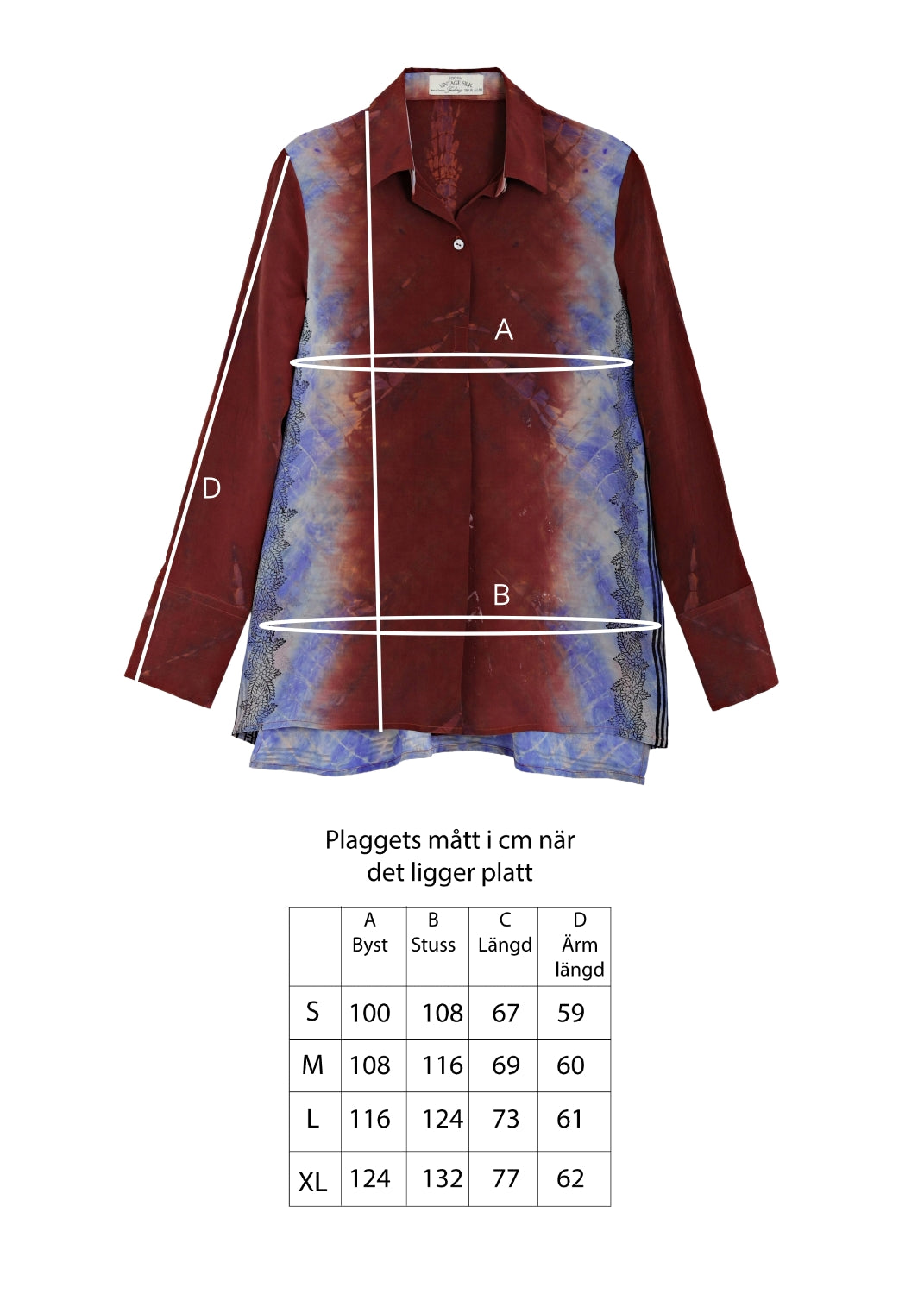 Vintage Siden blus med med skjortkrage - Redwood