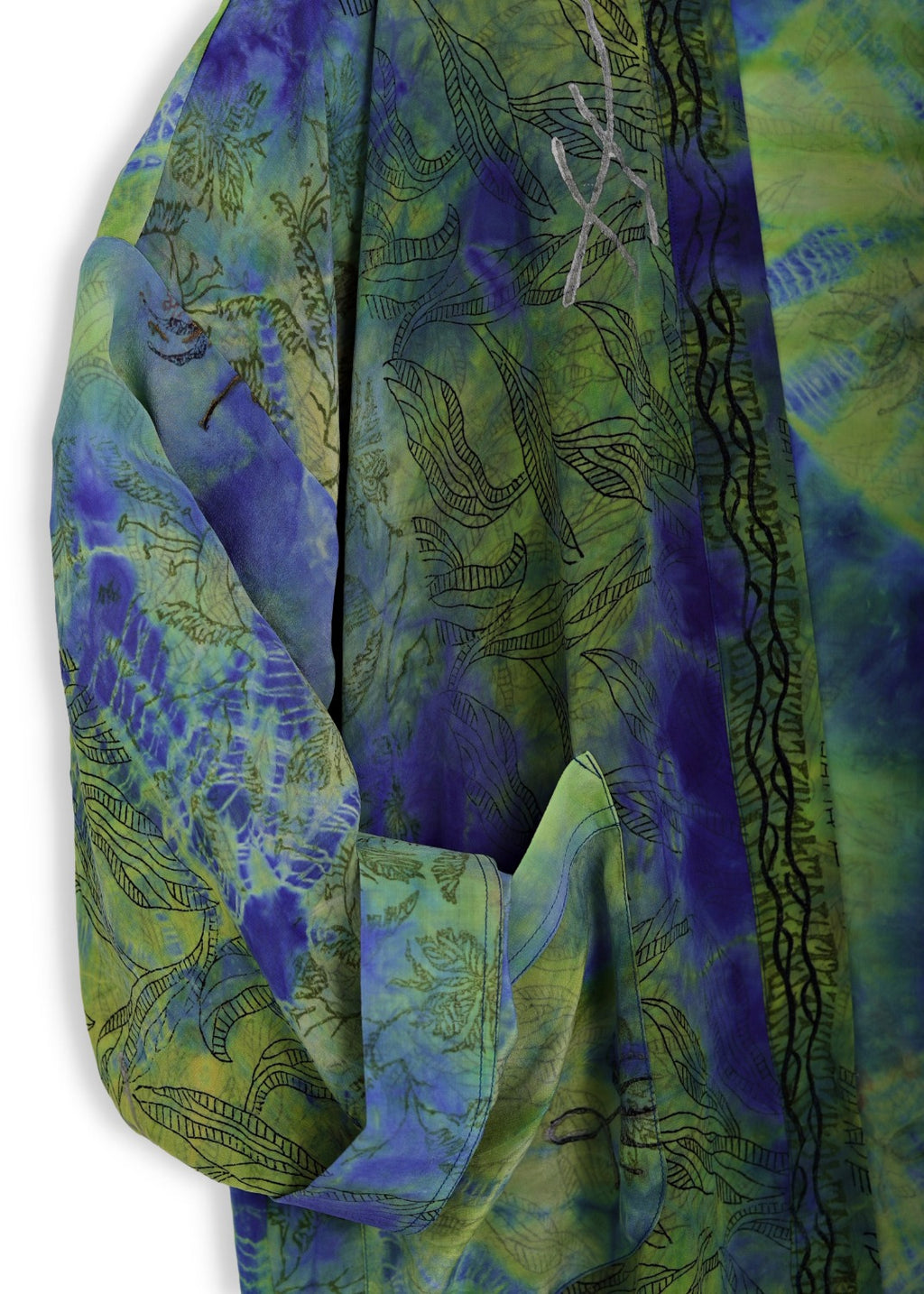 Kimono i handtryckt unikt vintage siden - 34