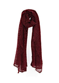 Stor spetsmönster stickad sjal - Wine