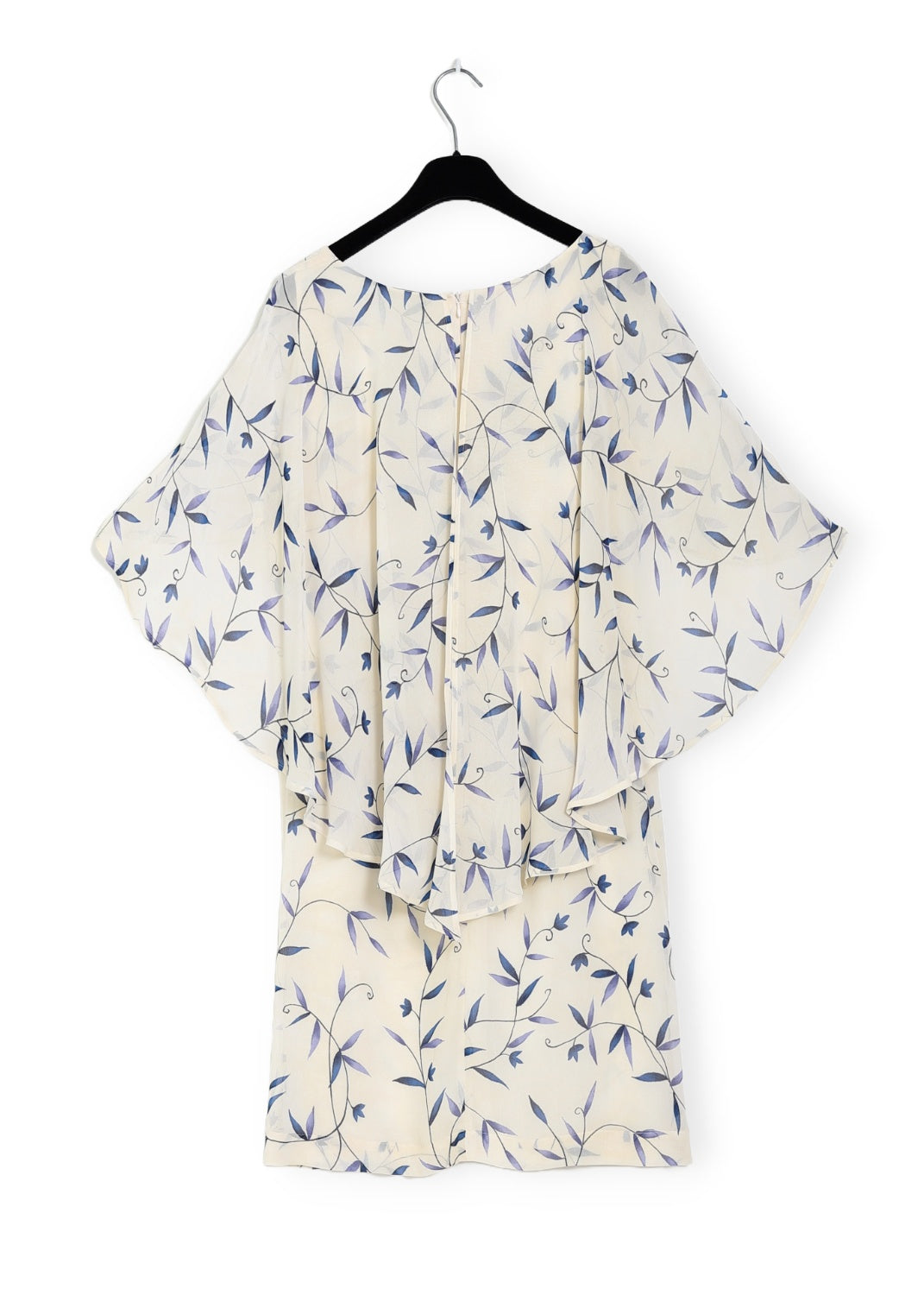 Knälång Cape-klänning i viskos georgette