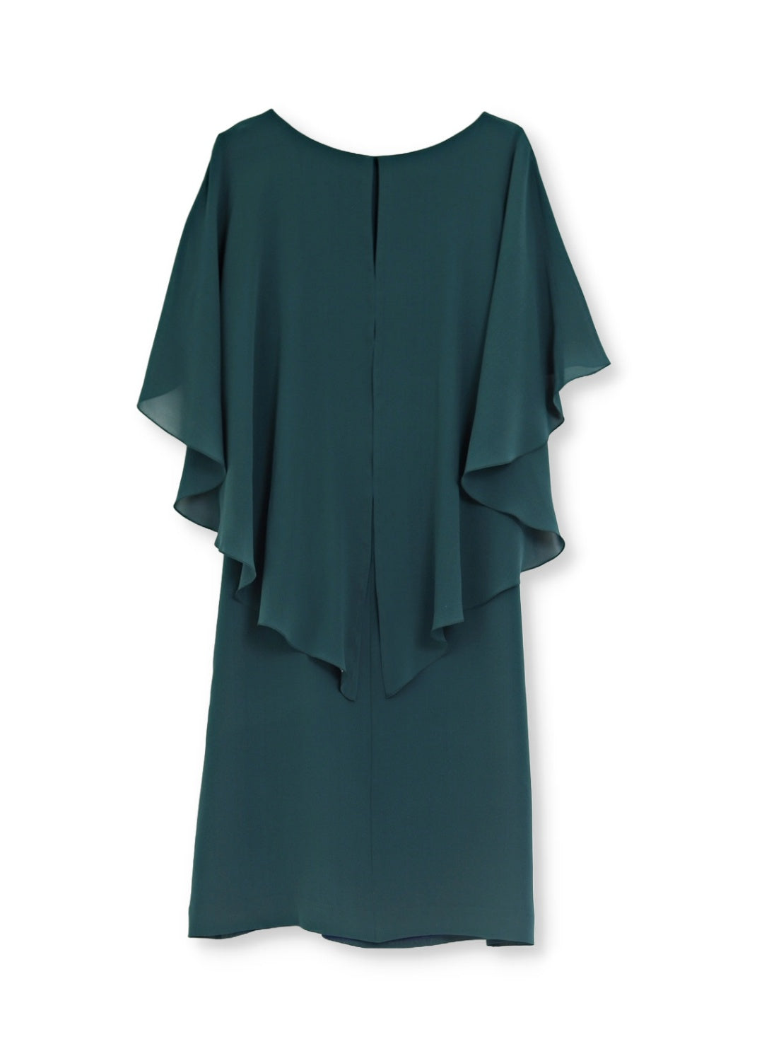 Knälång Cape-klänning i siden georgette