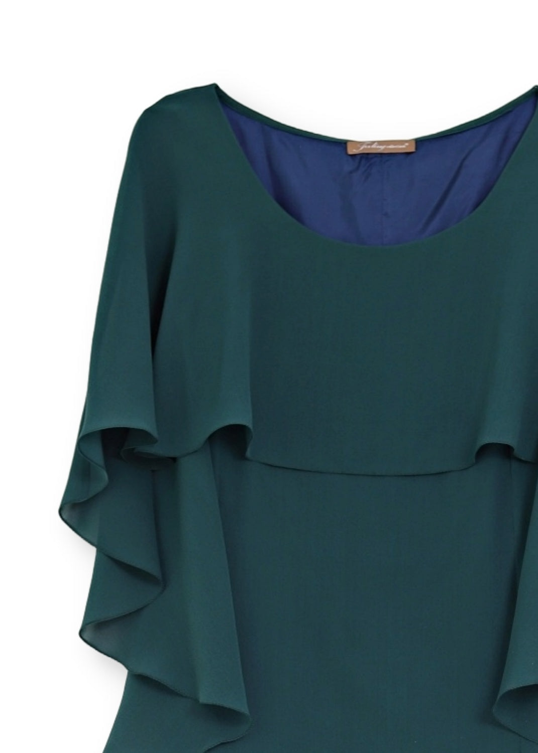 Knälång Cape-klänning i siden georgette