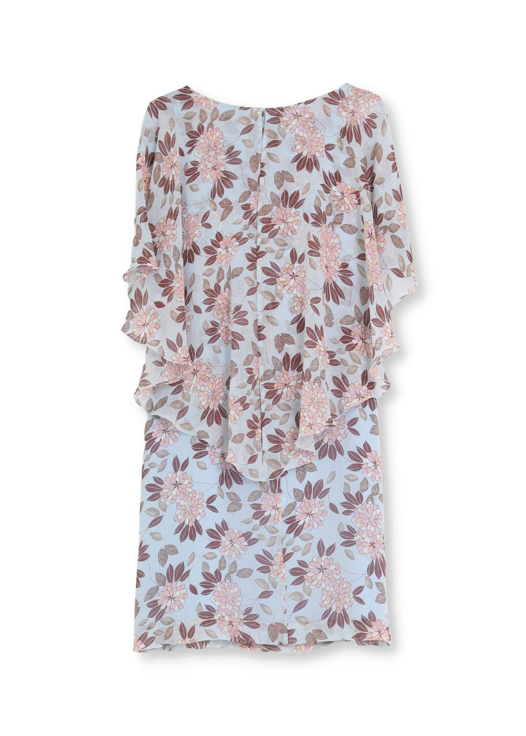 Knälång Cape-klänning i viskos chiffong