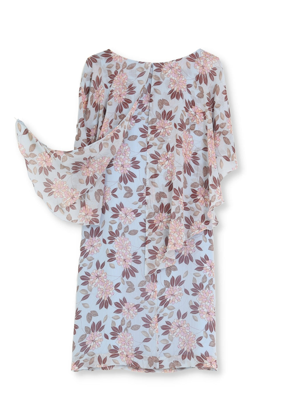 Knälång Cape-klänning i viskos chiffong