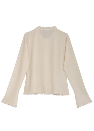 Kashmir cardigan med utsökt finish - Cream
