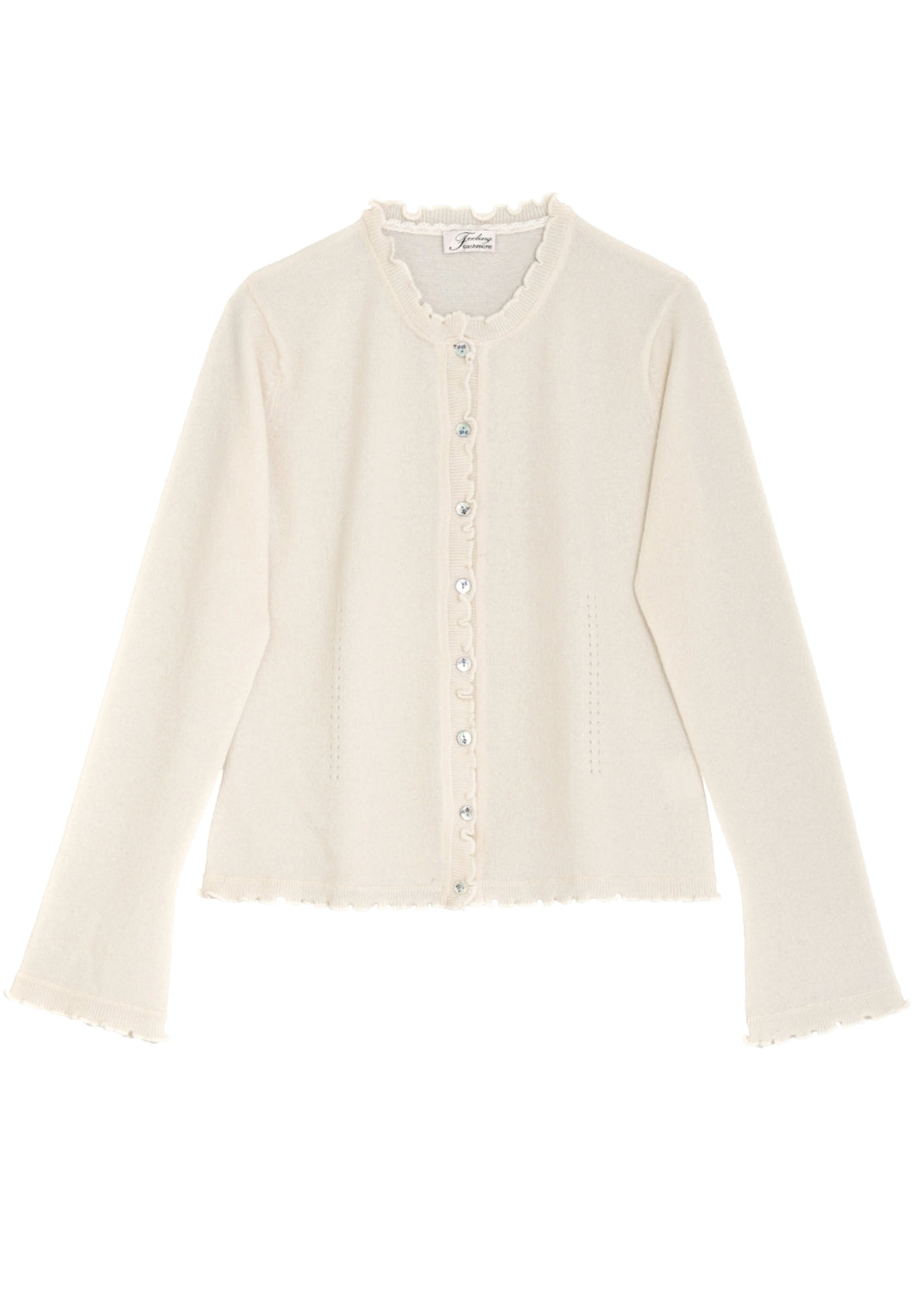 Kashmir cardigan med utsökt finish - Cream