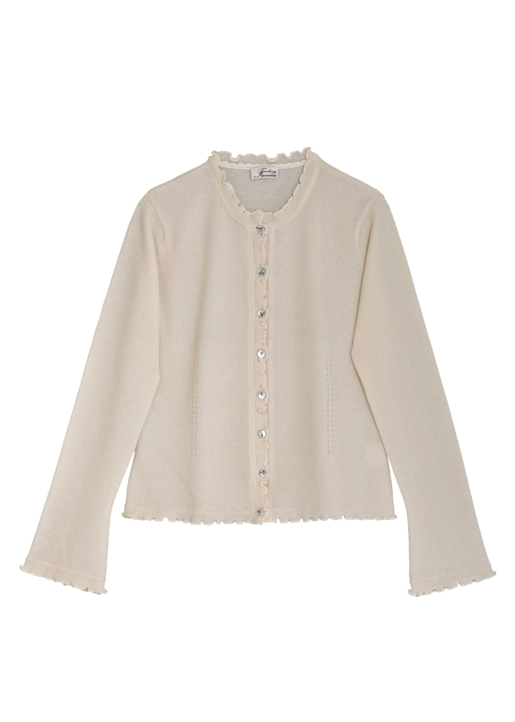 Kashmir cardigan med utsökt finish - Cream