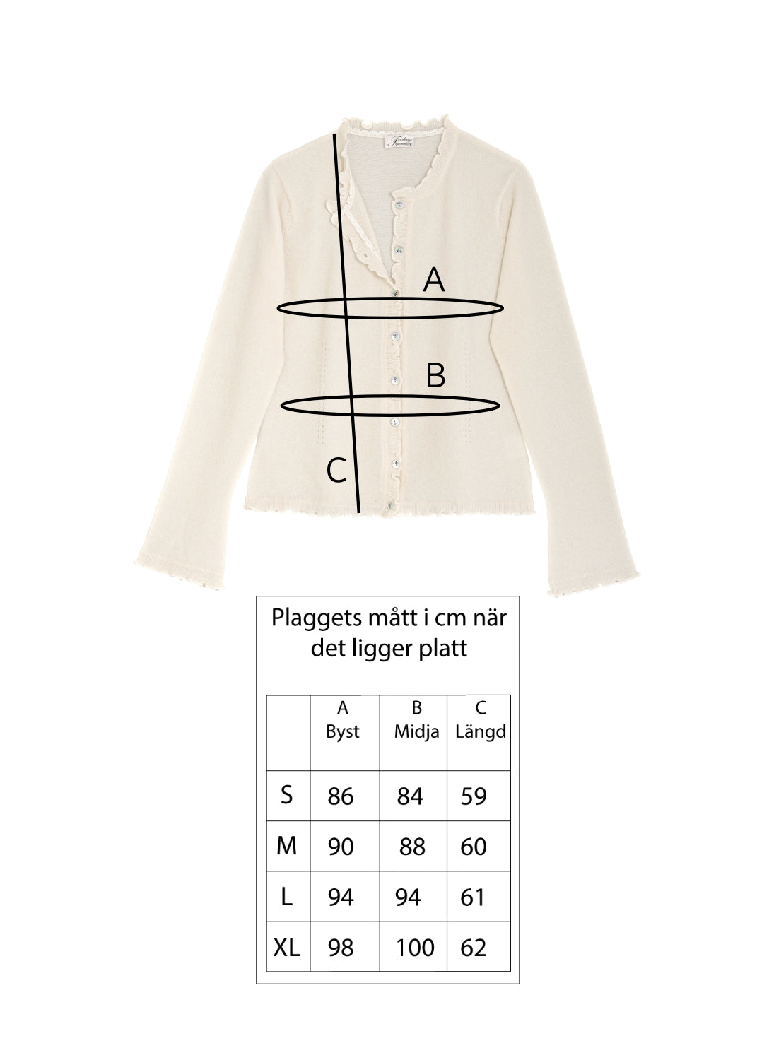 Kashmir cardigan med utsökt finish - Cream