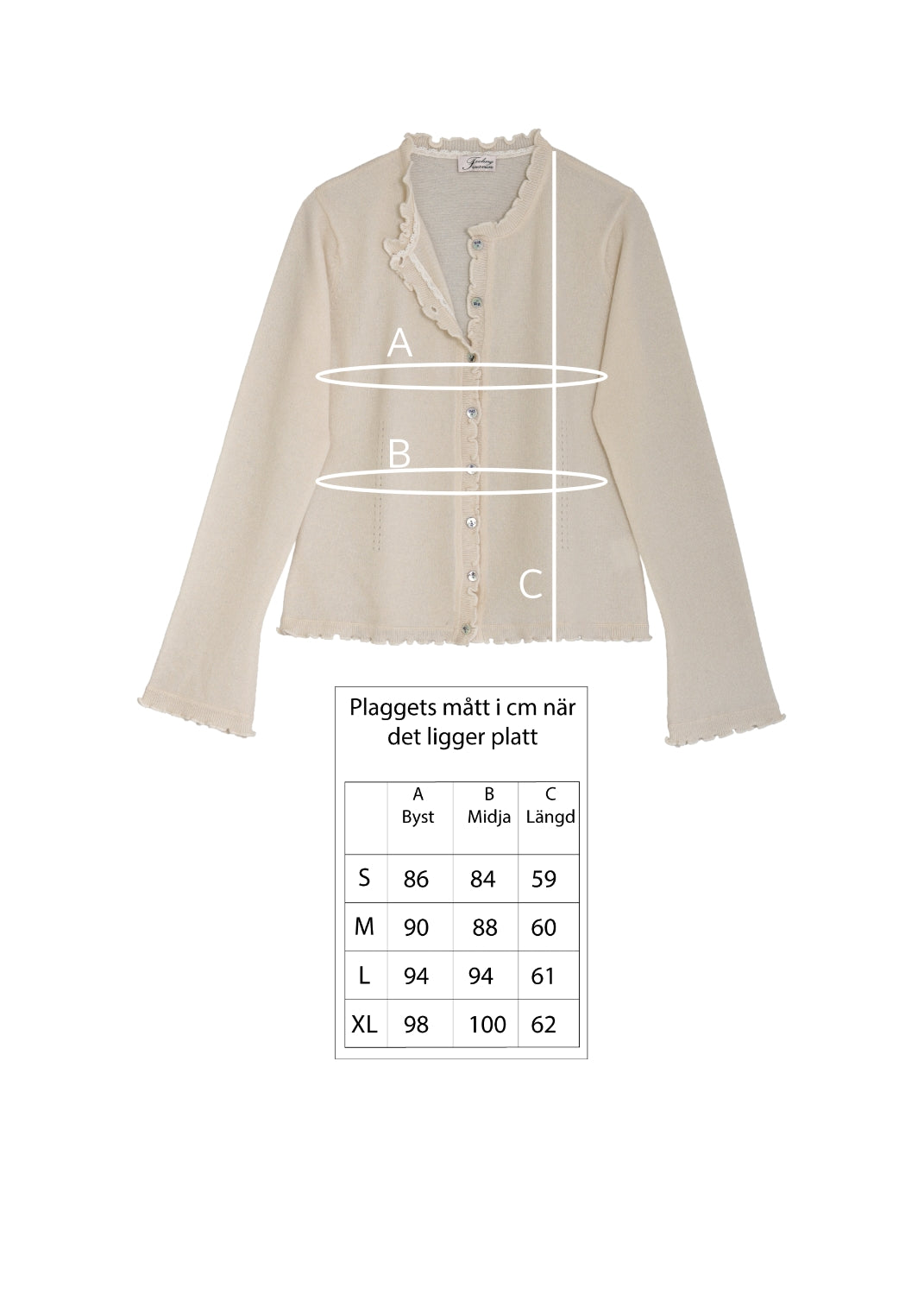 Kashmir cardigan med utsökt finish - Cream