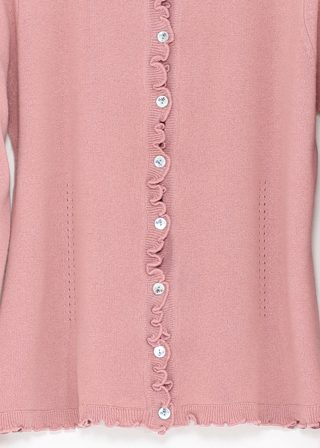 Kashmir cardigan med utsökt finish - Misty rose