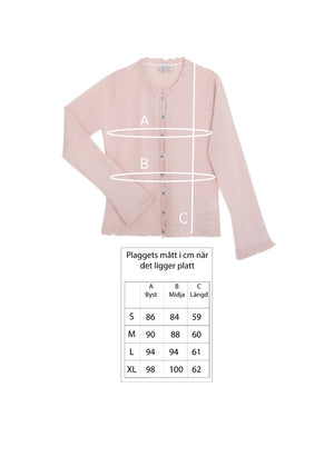 Kashmir cardigan med utsökt finish - Powder pink