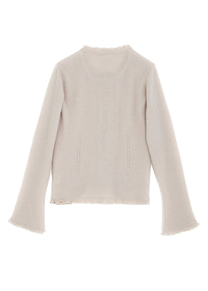 Kashmir cardigan med utsökt finish - Shiitake