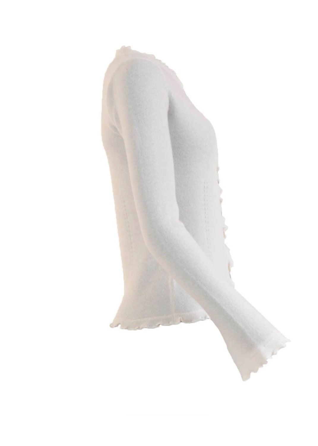 Kashmir cardigan med utsökt finish - Cream