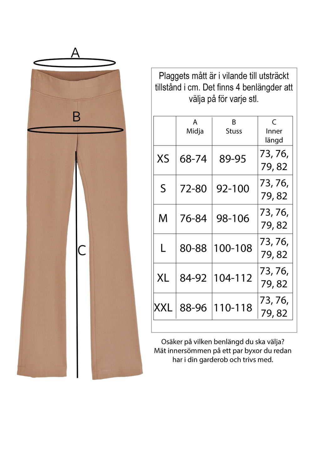 Pull-On Flare Byxa i twill stretch - Camel