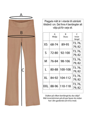 Pull-On Flare Byxa i twill stretch - Camel