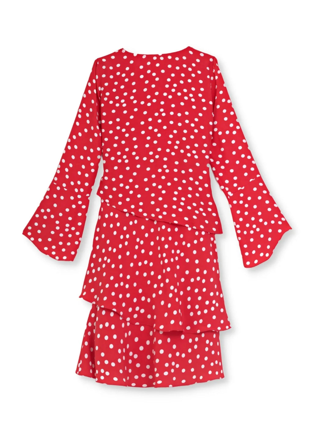 Klänning med volanger i viskos crepe | Lottie Polka dot