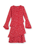 Klänning med volanger i viskos crepe | Lottie Polka dot