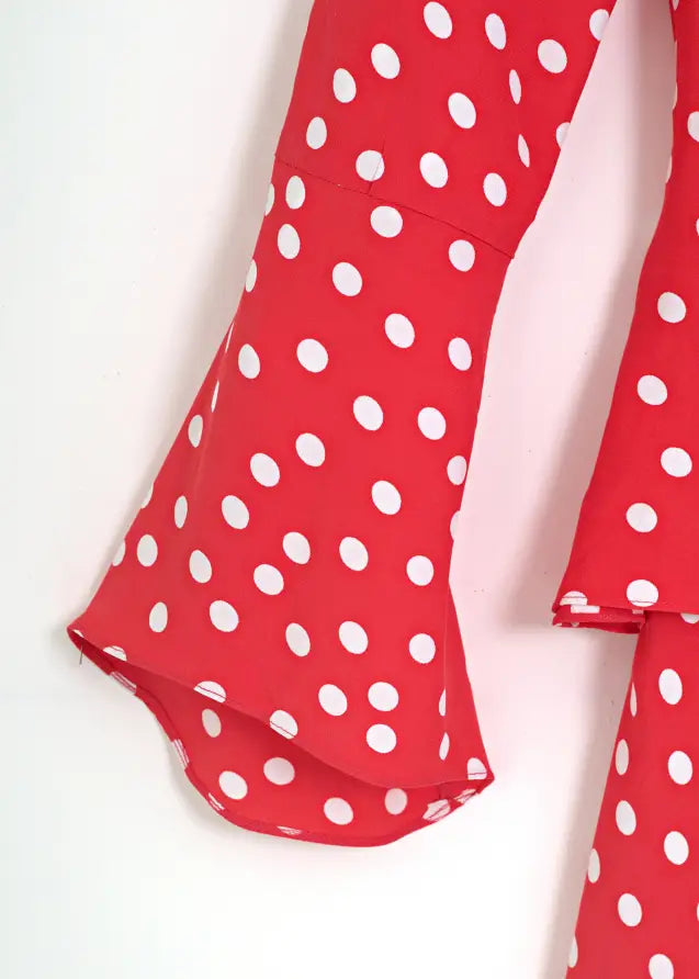 Klänning med volanger i viskos crepe | Lottie Polka dot