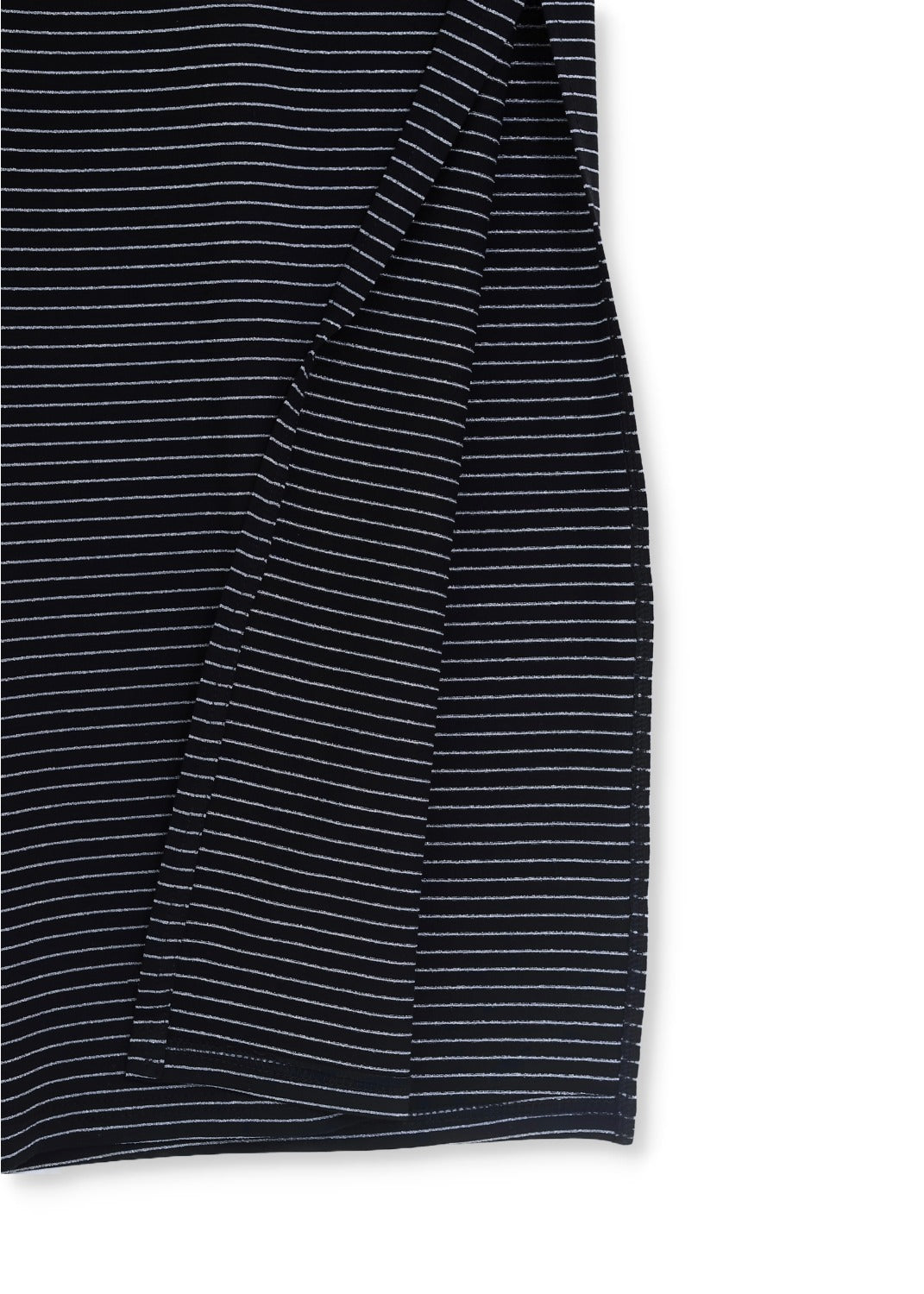 Lång klänning i trikå med lurex ränder