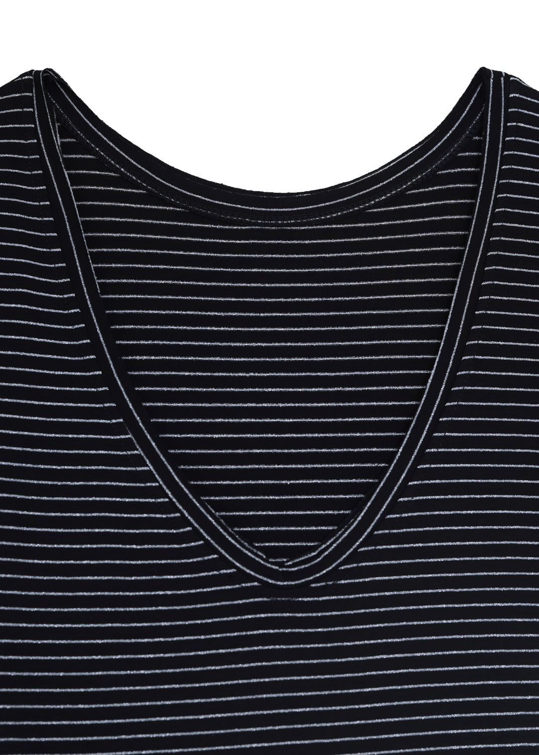 Lång klänning i trikå med lurex ränder