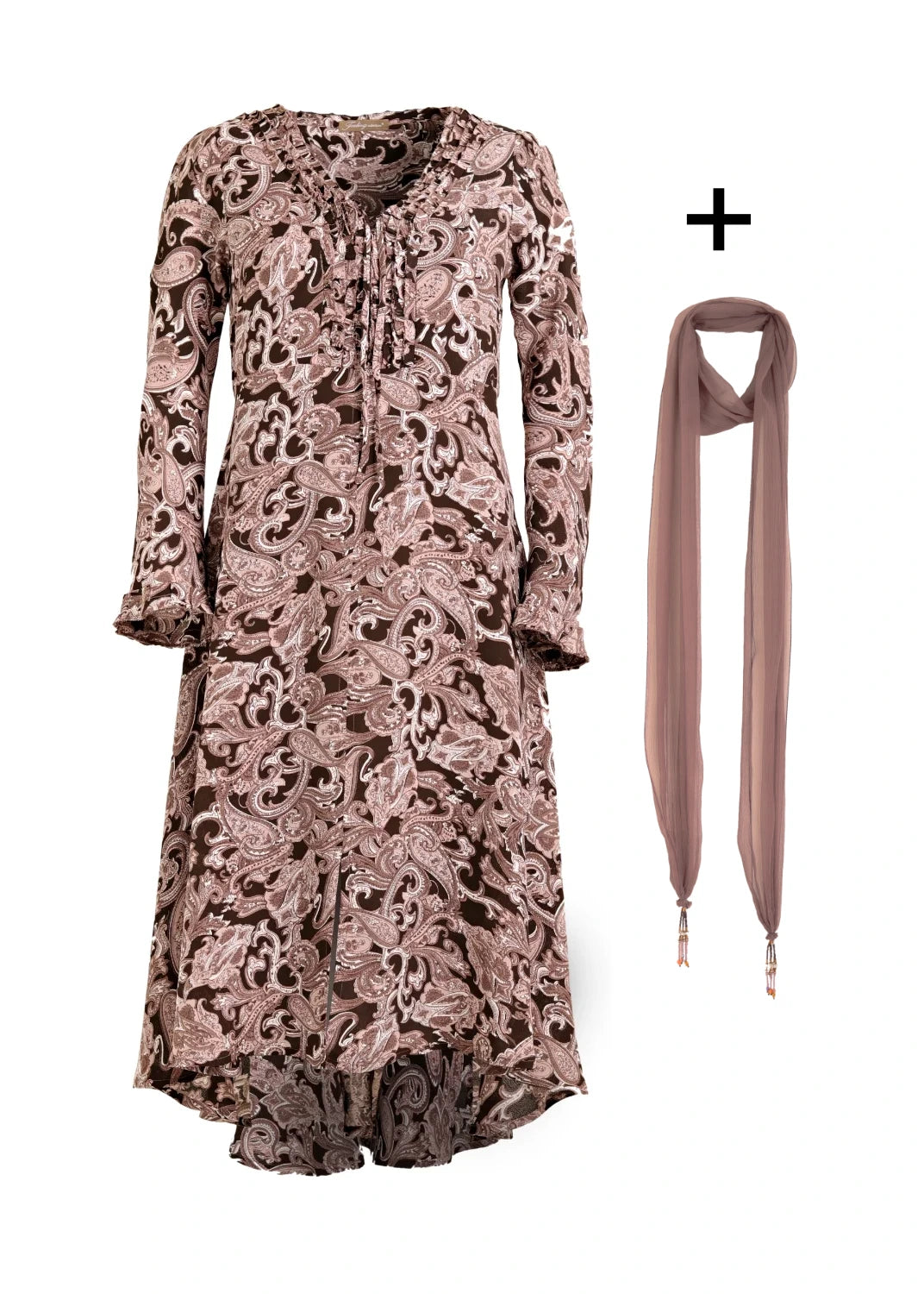 Maggan Pink Paisley+ Silk scarf