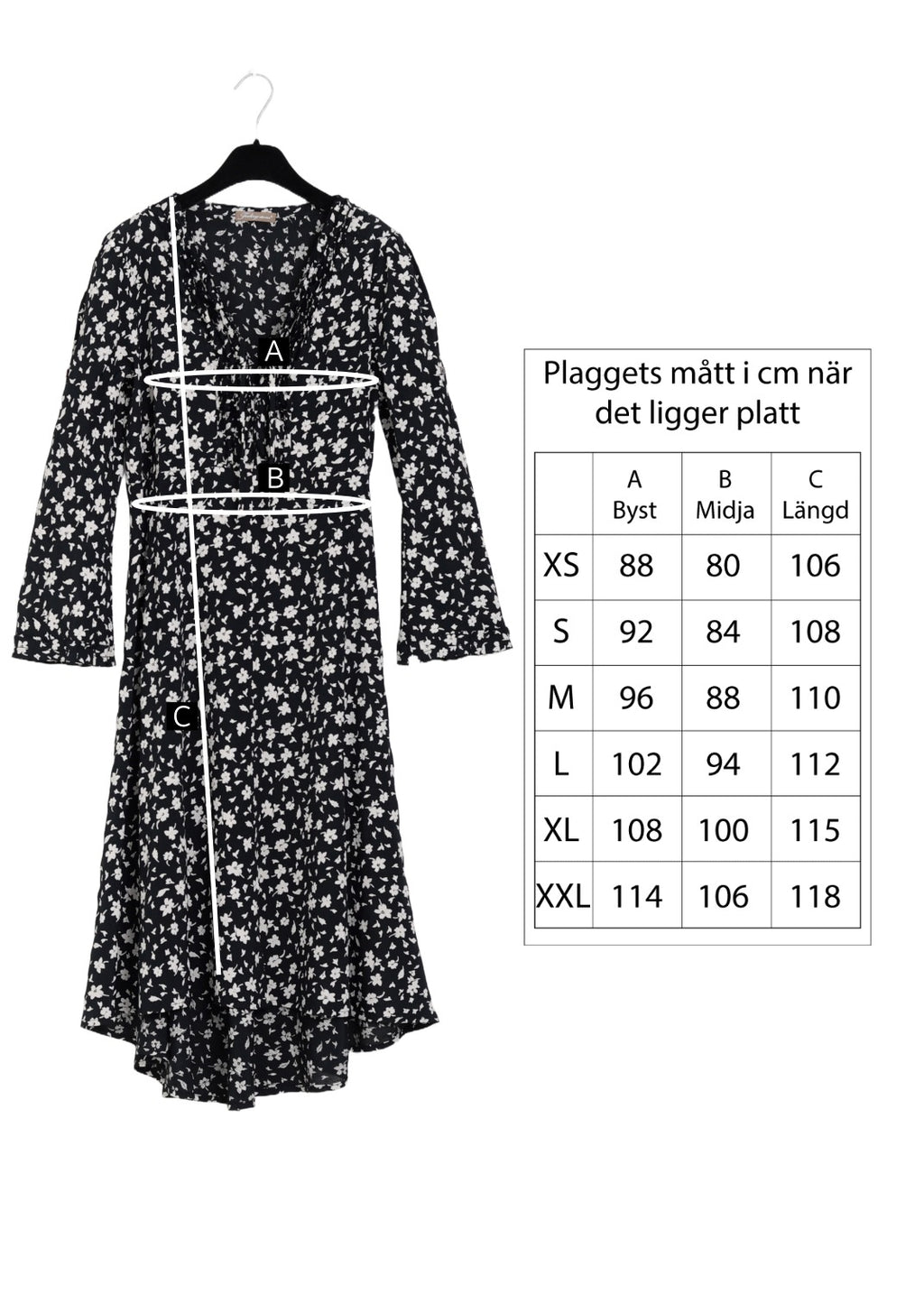 Midilång klänning med ärm i mönstrad crêpe viskos