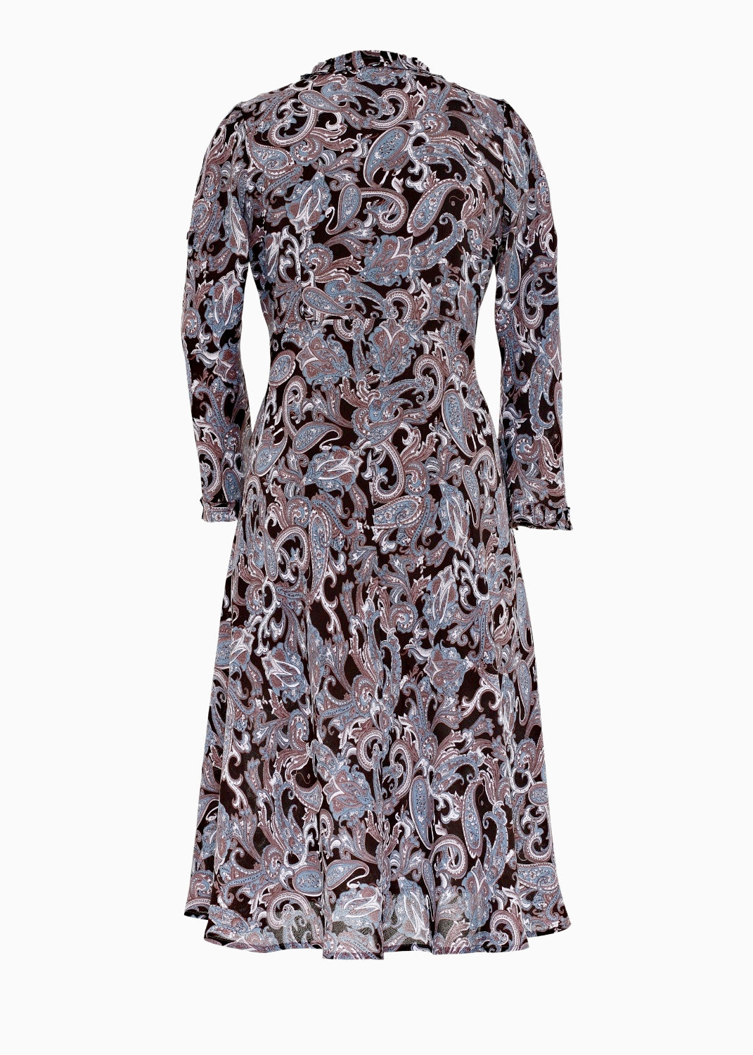 Midilång klänning med ärm i viskos - Blue Paisley