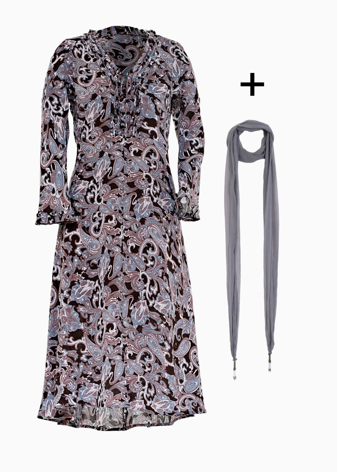Maggan Blue Paisley + Silk scarf