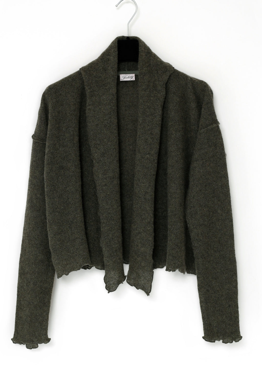 Cardigan Wrap i kashmir - Loden green
