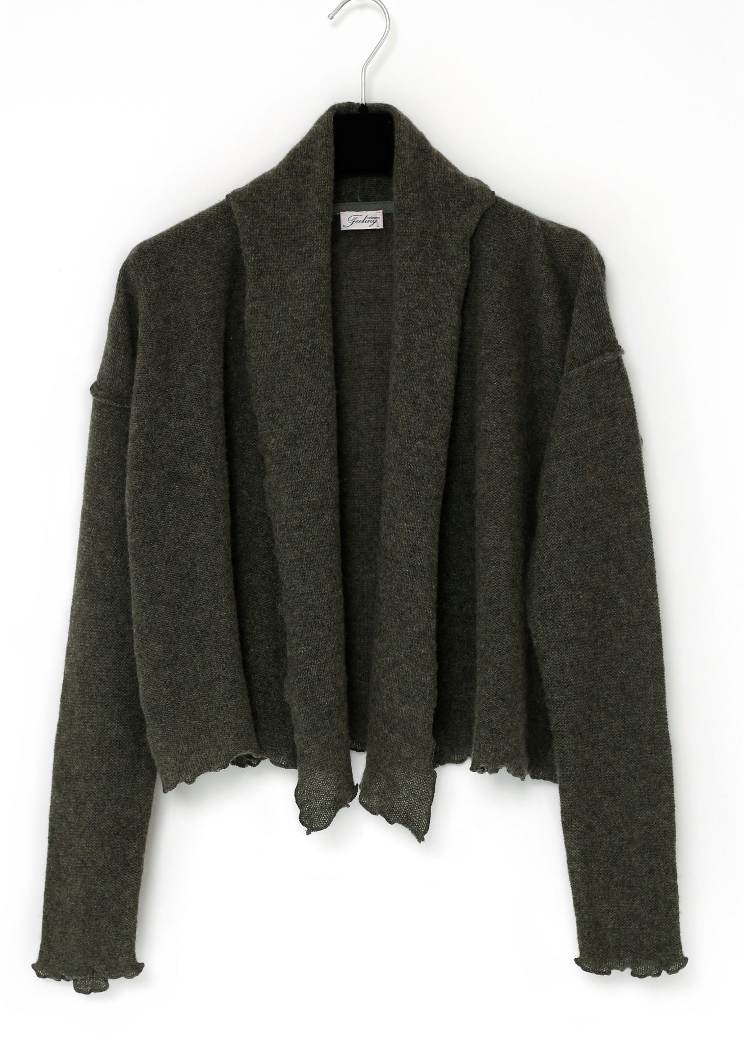 Cardigan Wrap i kashmir - Loden green