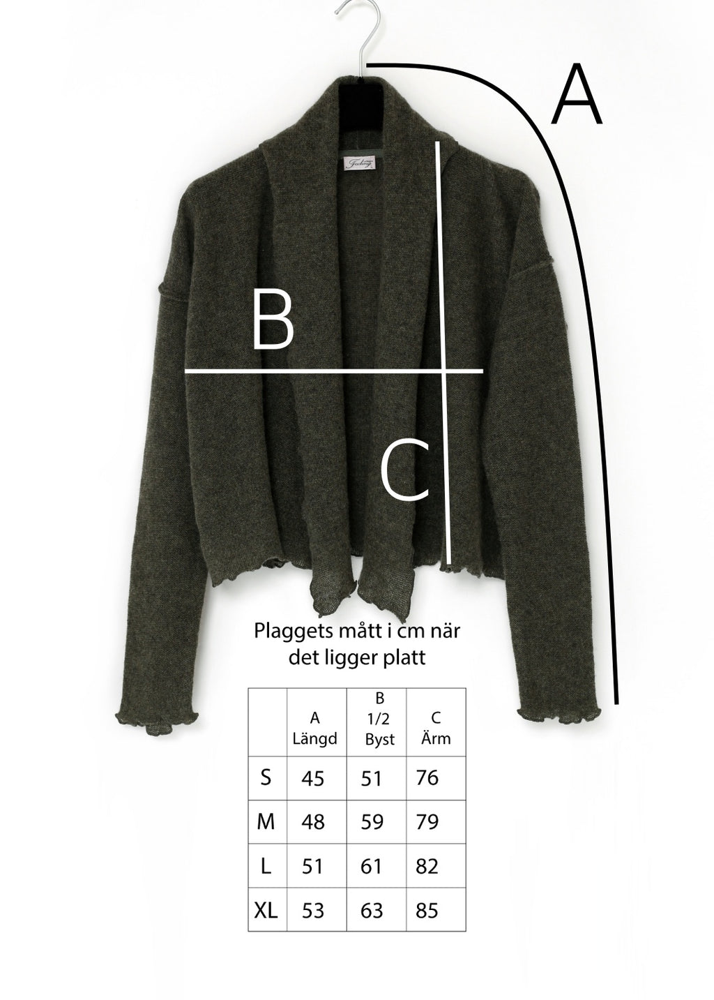 Cardigan Wrap i kashmir - Loden green