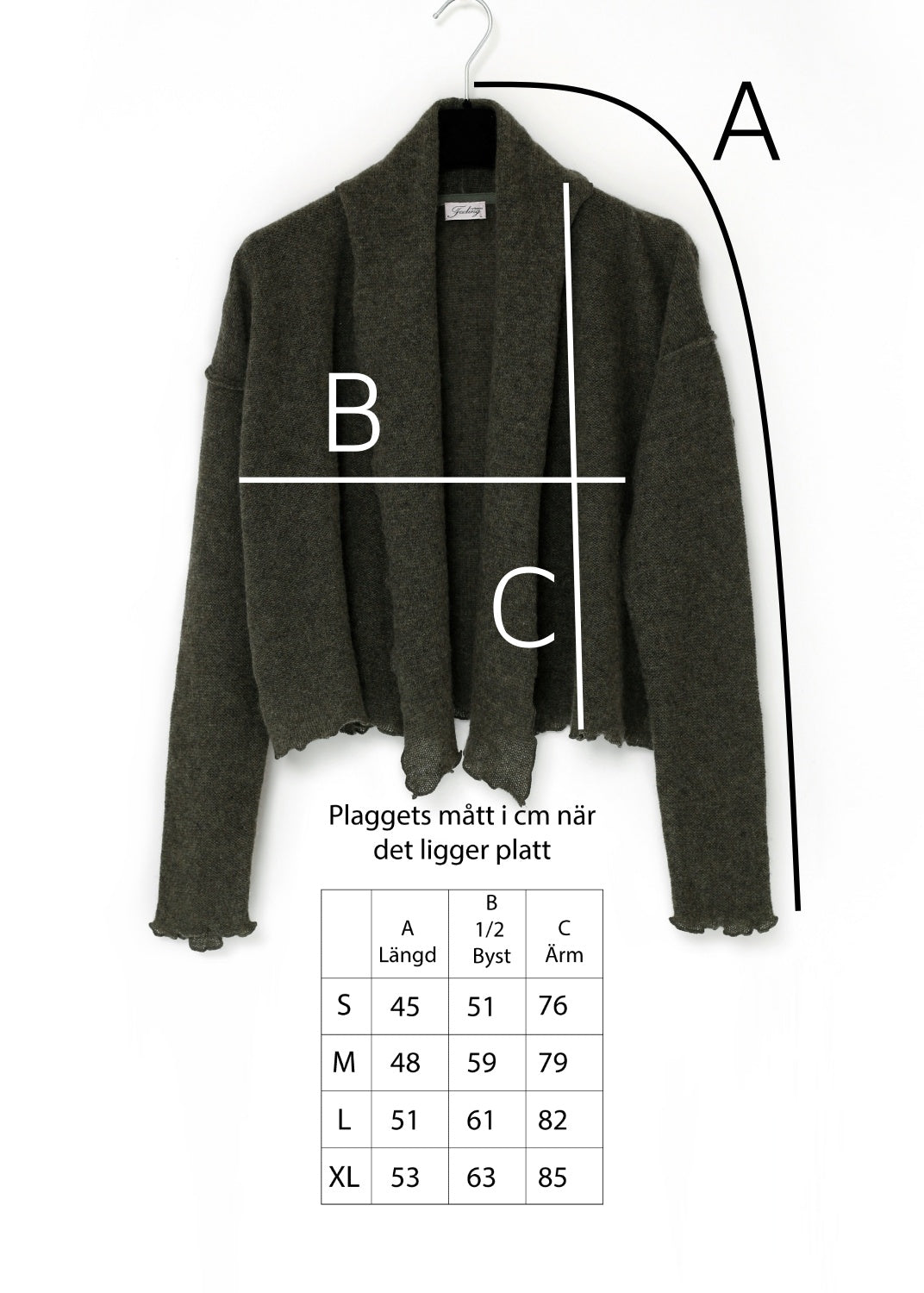 Cardigan Wrap i kashmir - Loden green