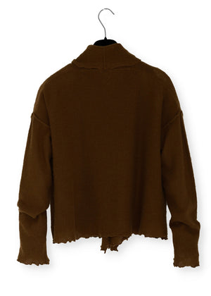 Mejse cashmere wrap cardigan - tobacco brown