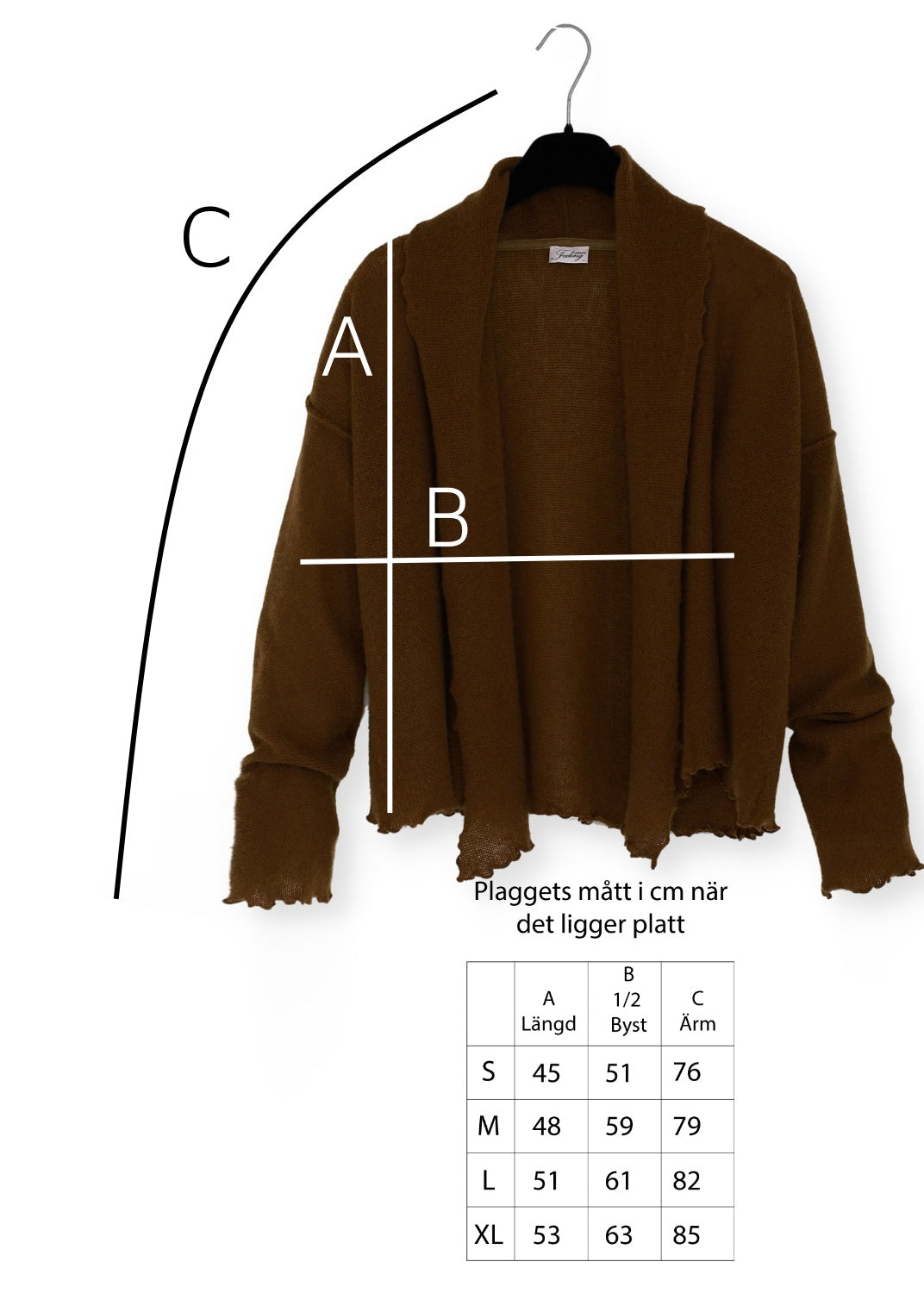 Cardigan Wrap i kashmir - tobacco brown