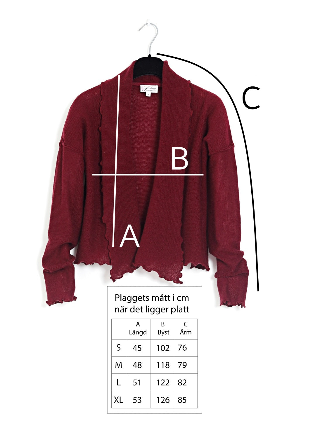 Cardigan Wrap i kashmir - wine