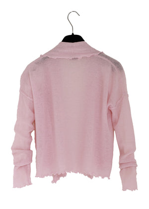 Kashmir cardigan med draperad sjalkrage - Vintage pink