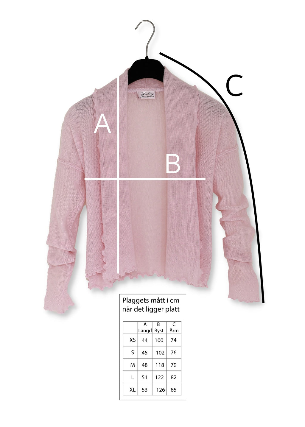 Cardigan Wrap i kashmir - Vintage pink