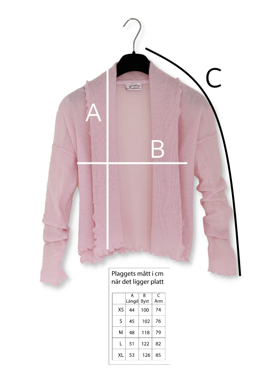 Kashmir cardigan med draperad sjalkrage - Vintage pink