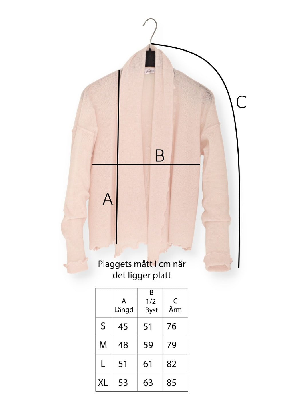 Cardigan warp i kashmir - Powder Pink