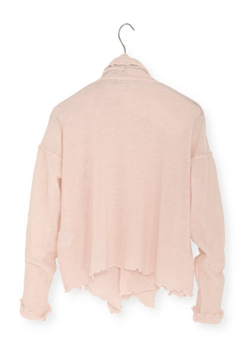 Cardigan warp i kashmir - Powder Pink