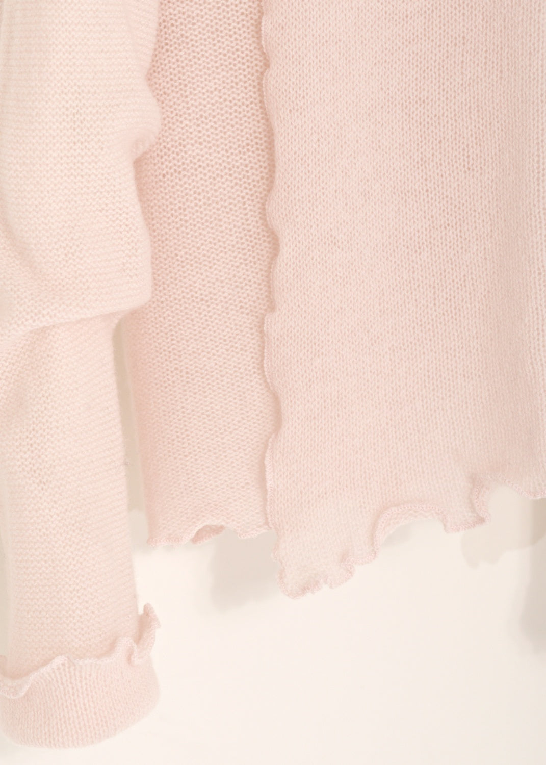 Cardigan warp i kashmir - Powder Pink
