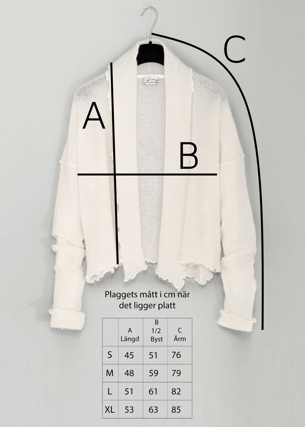 Cardigan Wrap i kashmir - Cream